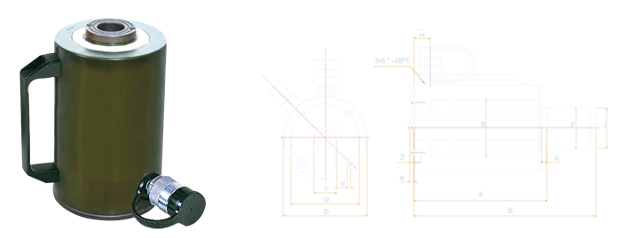 单作用中空铝合金千斤顶